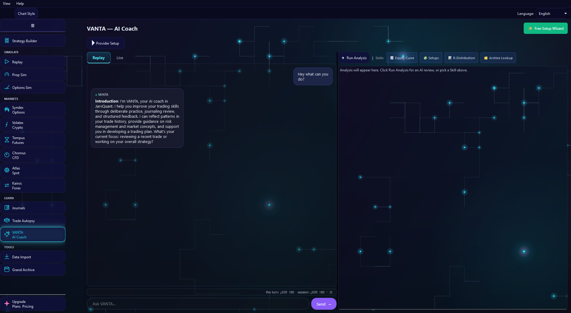 VANTA AI Coach reviewing trading behaviour and surfacing mistakes